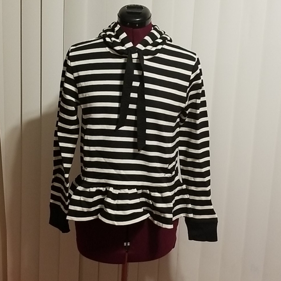 kate spade Tops - Stripe hooded sweatshirt by kate spade